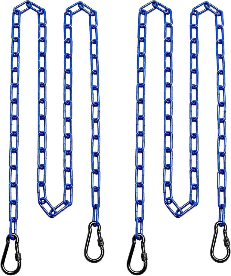 Dakzhou 63" Plastic Coated Heavy Duty Swing Chains - 2 Pack with 4 Quick Links (Pinch-Free Replacement Hardware)