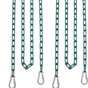 Dakzhou Heavy-Duty 83″ Plastic Coated Swing Chains – 2 Pack with 4 Quick Links (Pinch-Free Replacement Hardware)