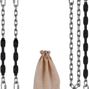 Heavy-Duty Swing Hanging Hardware Kit – 2 Pack 64″ Stainless Steel Chains & 4 Quick Links (1000 lbs Capacity)