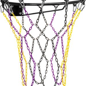 Purple-Yellow-Black Basketball Net