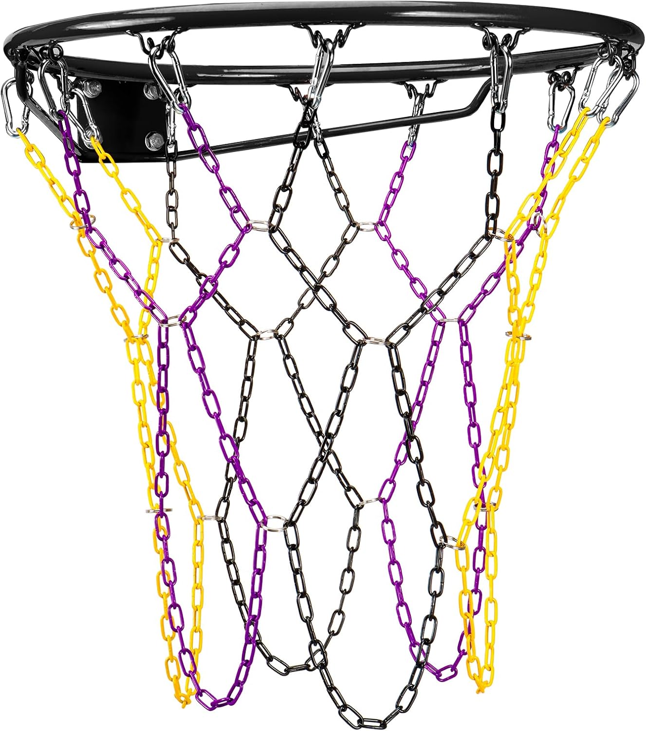 Purple-Yellow-Black Basketball Net