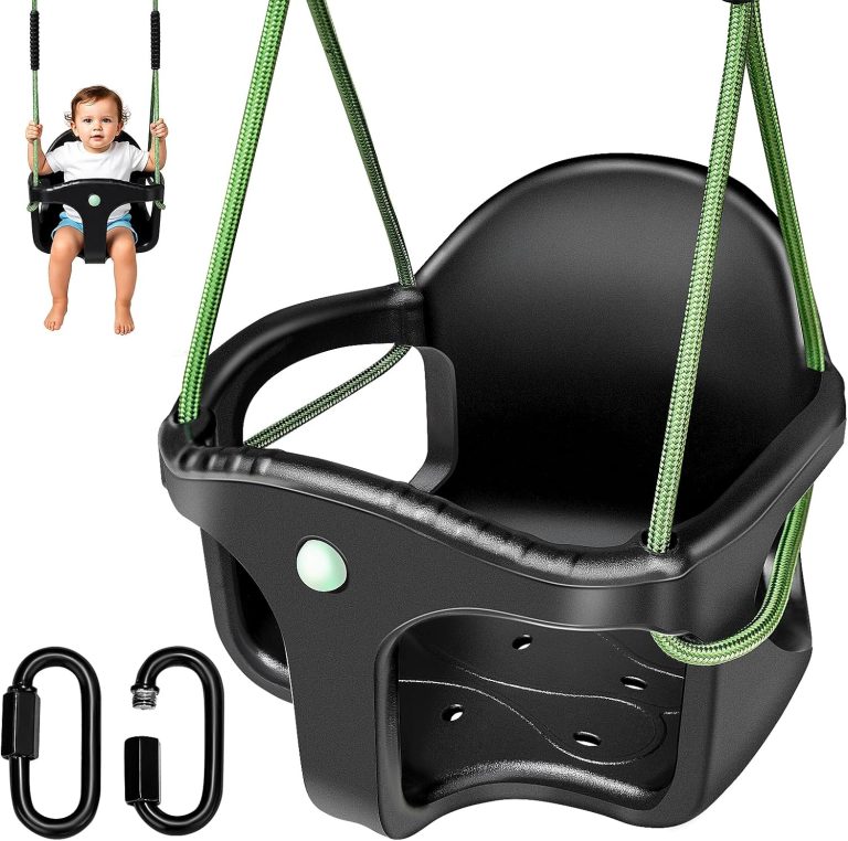 Dakzhou High Back Full Bucket Swing Seat for Toddlers | Heavy-Duty Outdoor Swing Set Accessory with Anti-Pinch Chains