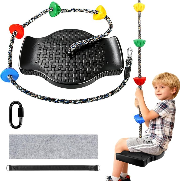 Dakzhou Kids Climbing Rope Tree Swing with Disc Seat & Platforms - Heavy-Duty Outdoor Playset Accessory (165 lbs)