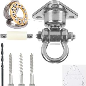 Dakzhou Stainless Steel Swing Hanger – 3-Hole 1500 lbs Heavy Duty Mount with 360° & 180° Silent Swivel