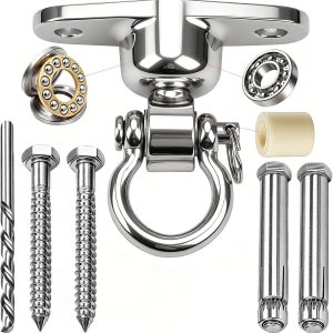 Dakzhou Rust-Proof Swing Hanger (2-Hole) – 1500 lb Capacity Swivel Hook for Heavy Bags & Swings