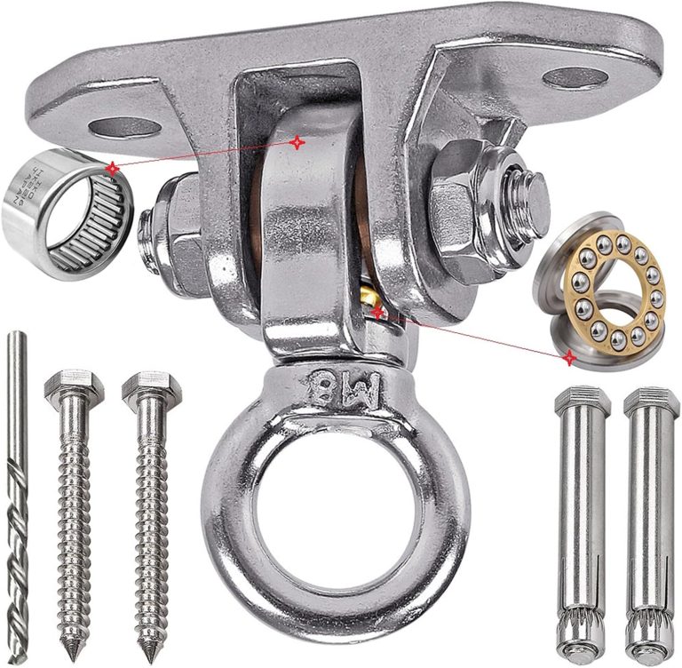 Dakzhou Stainless Steel Swing Hanger - 2-Hole 1500 lbs Heavy Duty Mount with 360° & 180° Silent Swivel