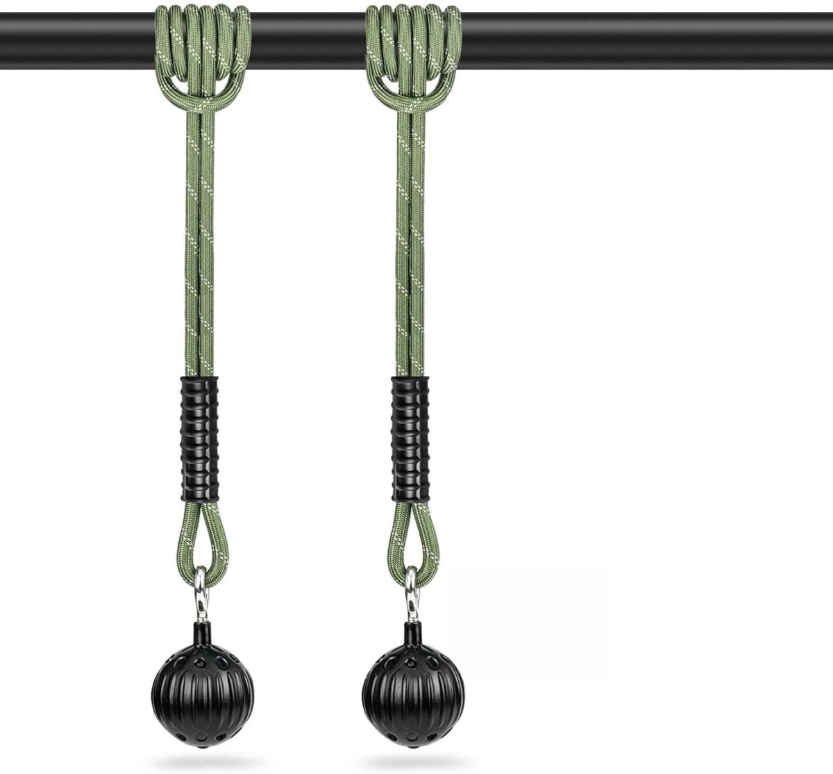 Non-Slip Pull-Up Grip Balls - Forearm & Hand Strength Trainer for Dead Hangs & Home Gym - Black