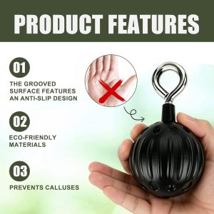 Non-Slip Pull-Up Grip Balls - Forearm & Hand Strength Trainer for Dead Hangs & Home Gym - Black thumbnail
