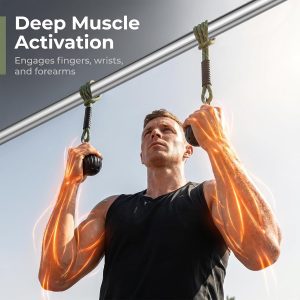 Non-Slip Pull-Up Grip Balls - Forearm & Hand Strength Trainer for Dead Hangs & Home Gym - Black thumbnail