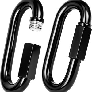 Dakzhou Stainless Steel Quick Link Chain Connector & Screw Carabiner – Heavy Duty Locking Link for Hammocks, Camping, & Swing Sets