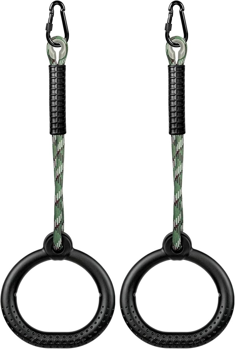 Non-Slip Ninja Gymnastic Rings - Heavy-Duty Silicone Monkey Grip Rings for Backyard Obstacle Course & Home Gym