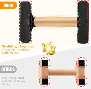 Dakzhou Wooden Parallettes Bars with Heavy-Duty Metal Base – 800 lbs (Set of 2) thumbnail