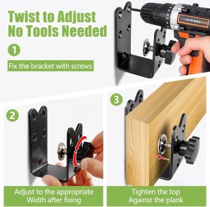 Heavy Duty Door Barricade Brackets (2-Pack) - Twist-to-Lock U-Shaped Steel Security Security Reinforcement for Home, Barn, and Garage thumbnail