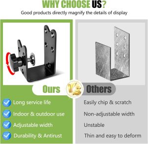 Heavy Duty Door Barricade Brackets (2-Pack) - Twist-to-Lock U-Shaped Steel Security Security Reinforcement for Home, Barn, and Garage thumbnail