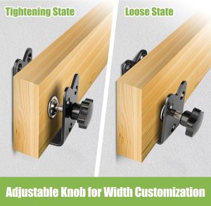 Heavy Duty Door Barricade Brackets (2-Pack) - Twist-to-Lock U-Shaped Steel Security Security Reinforcement for Home, Barn, and Garage thumbnail