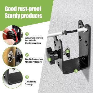 Heavy Duty Door Barricade Brackets (2-Pack) - Twist-to-Lock U-Shaped Steel Security Security Reinforcement for Home, Barn, and Garage thumbnail