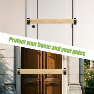 Heavy Duty Door Barricade Brackets (2-Pack) - Twist-to-Lock U-Shaped Steel Security Security Reinforcement for Home, Barn, and Garage thumbnail